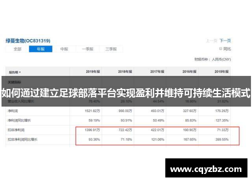 如何通过建立足球部落平台实现盈利并维持可持续生活模式